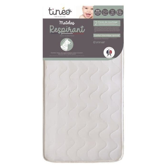 Matelas - Tissu - 60x120 - 10 cm - Respirant - TINEO