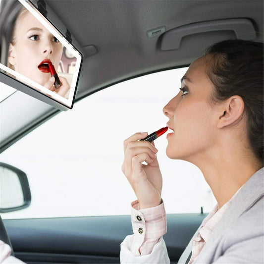 Miroir de maquillage universel pour voiture avec 60 lumières LED